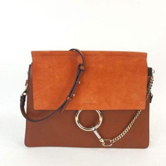 Chloe Tobacco Brown Leather Suede Shoulder Bag Handbag - Picture 5 of 10